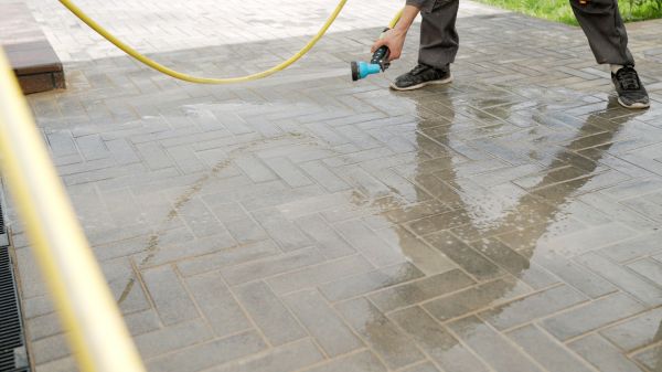Paver Courtyard Cleaning